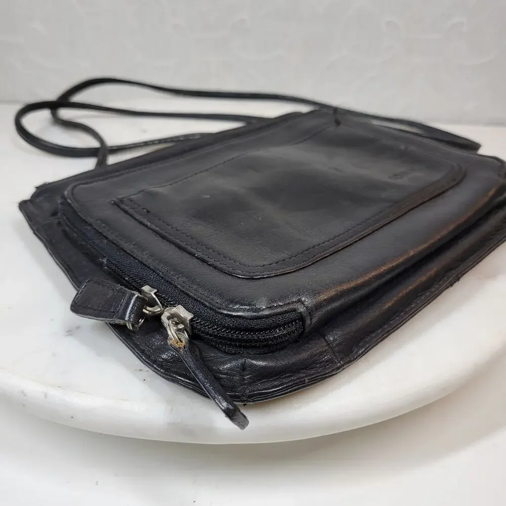 VTG Fossil Black Pebbled Leather‎ Purse 9